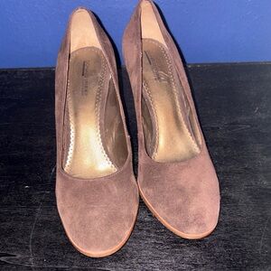 Donald J. Pliner Sport‑I‑Que Suede Wedge Heels Espresso Brown Size 10